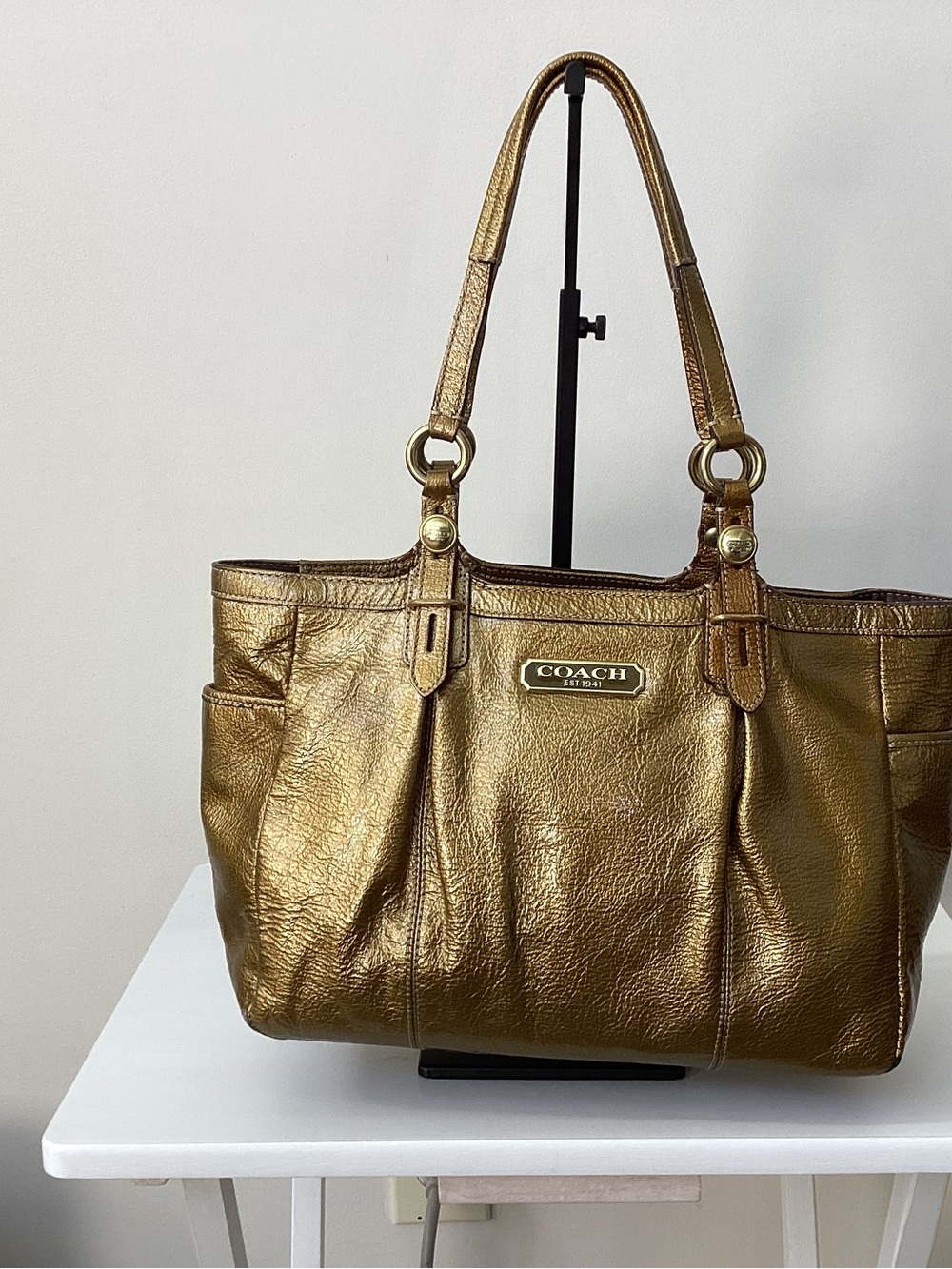 COACH Madison Gold Metallic Leather Bag  G1049-15253